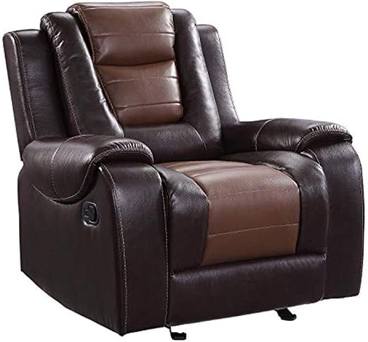 GlideMode Two-Tone Gray Recliner Chai with Gliding Recline