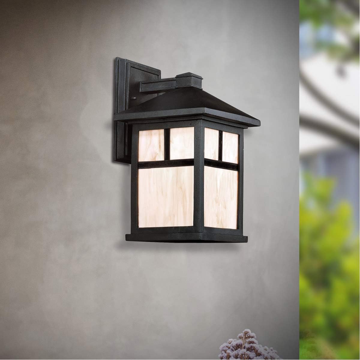 Lighting 1873-01 Craftsman / Mission 1 Light Outdoor Wall Sconce from the, Black