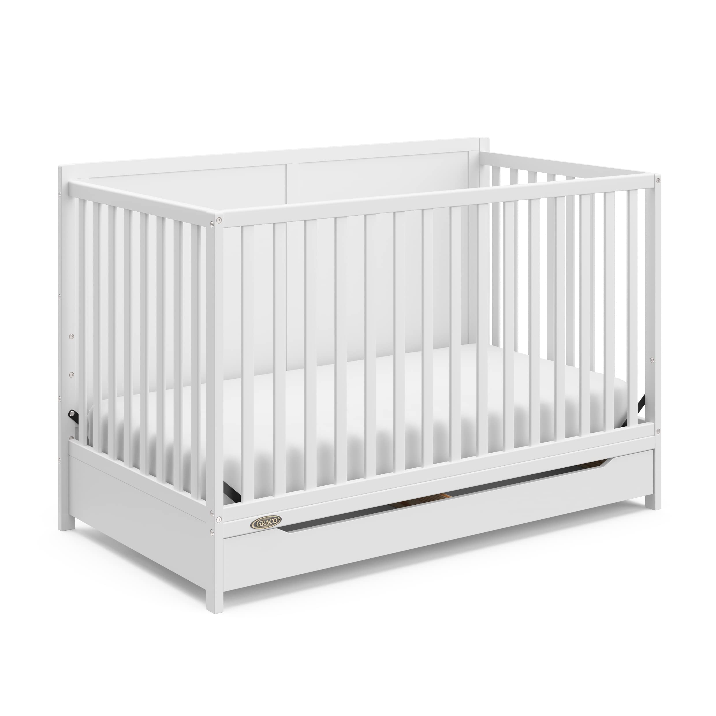 Melrose 5-in-1 Convertible Crib with Drawer (White)