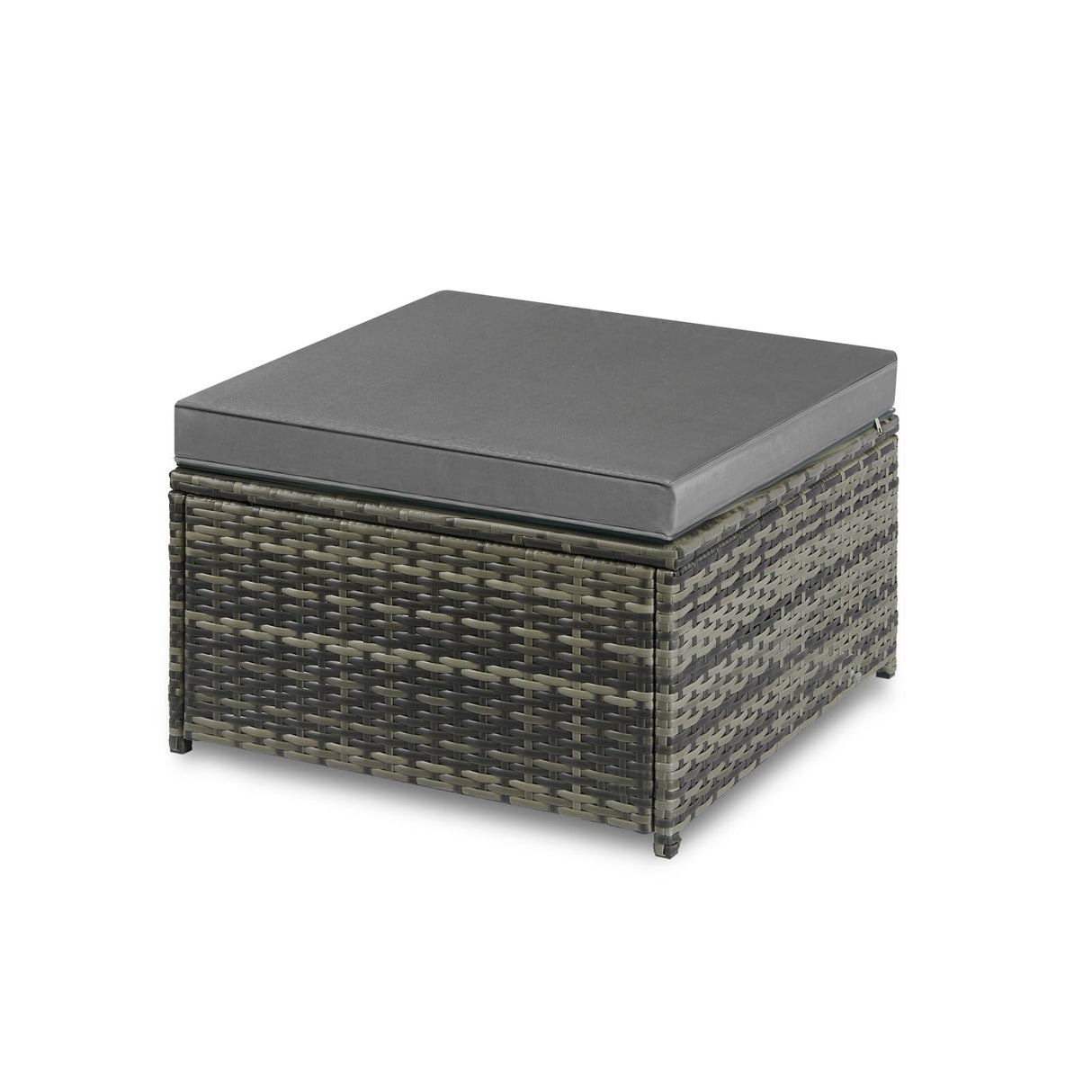 Outdoor Patio Ottoman PE Rattan Footstool All Weather Outdoor