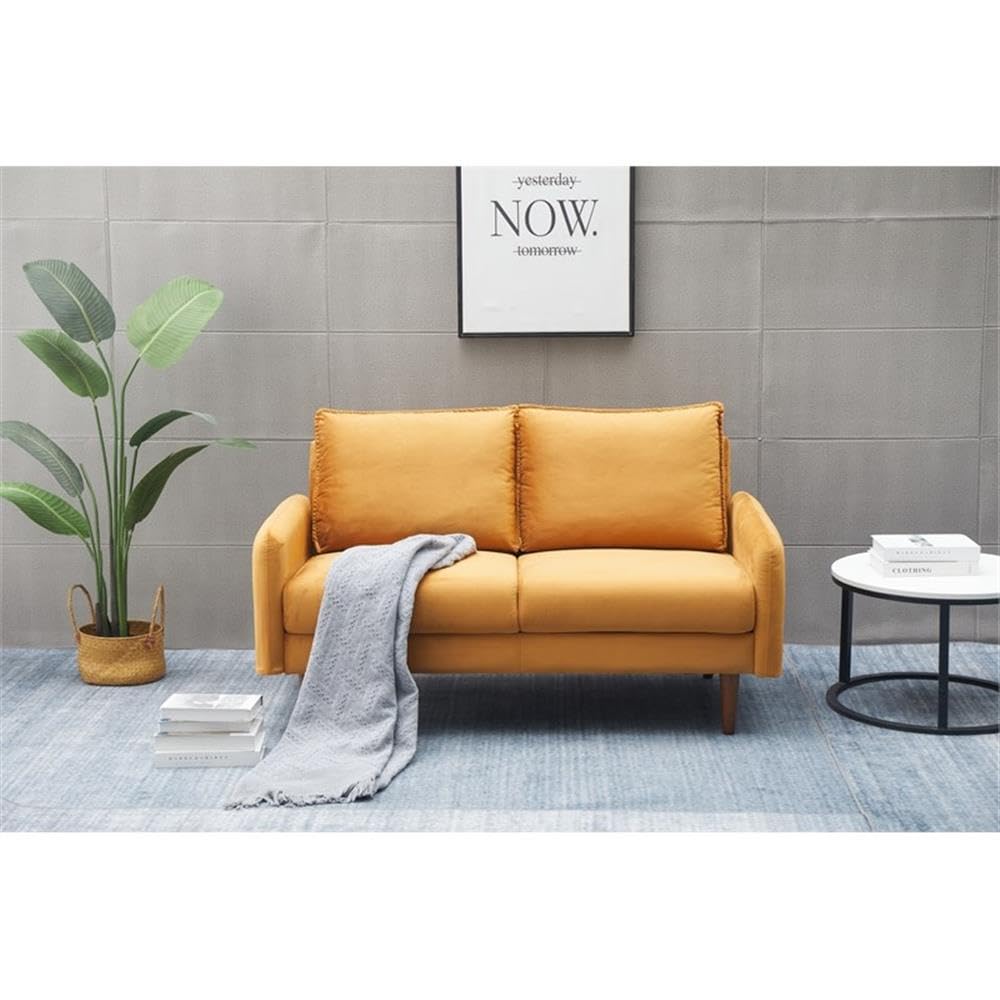 Hambrok Velvet Living Room Loveseat in Ginger