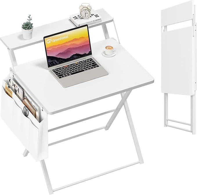 Folding Desk for Small Spaces, 23.6 inch Foldable Table with Storage Bag