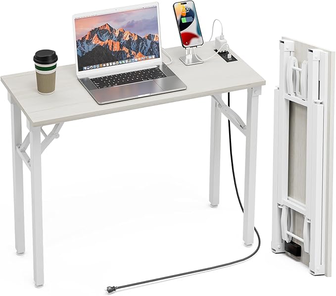 Small Computer Desk Folding Table - 35.8" Foldable Office Desk, No Assembly