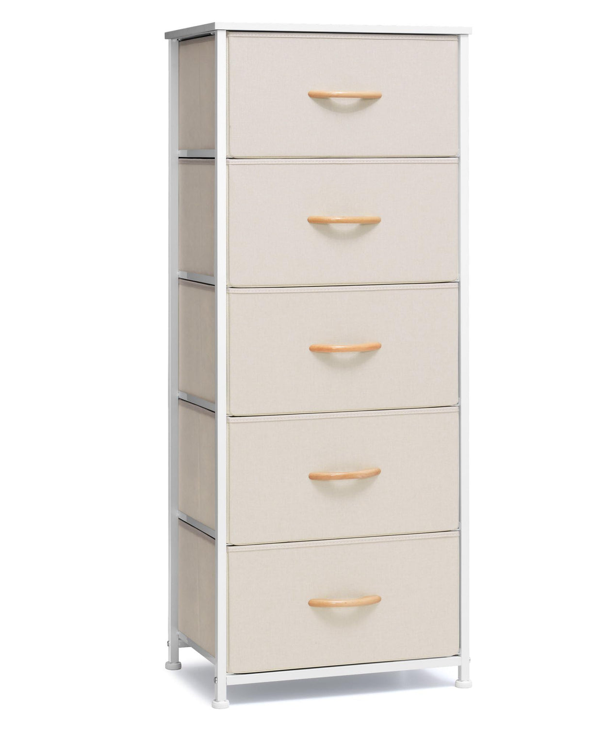 Vertical Dresser Storage Tower - Sturdy Steel Frame, Wood Top
