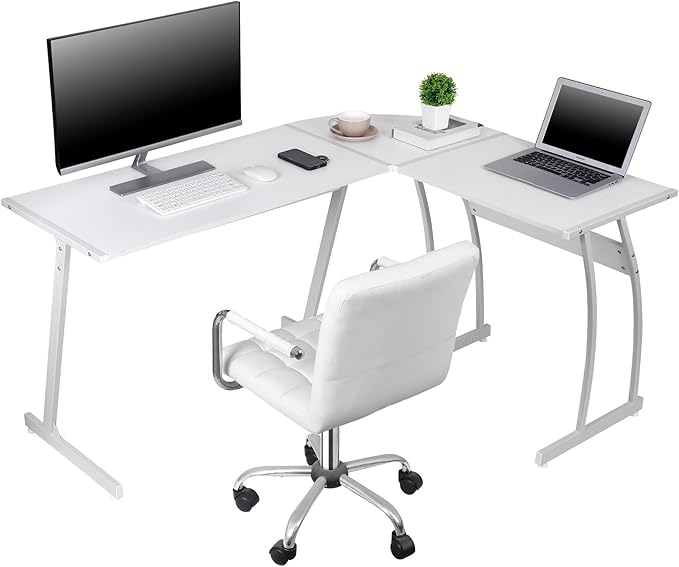 L-Shaped Corner Desk Computer Gaming Desk - 58 Inch Modern Home PC Table Office