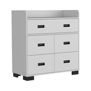 Alyn Dresser, Four Legs, Four Drawers, One Double Drawer, Superior Top -White