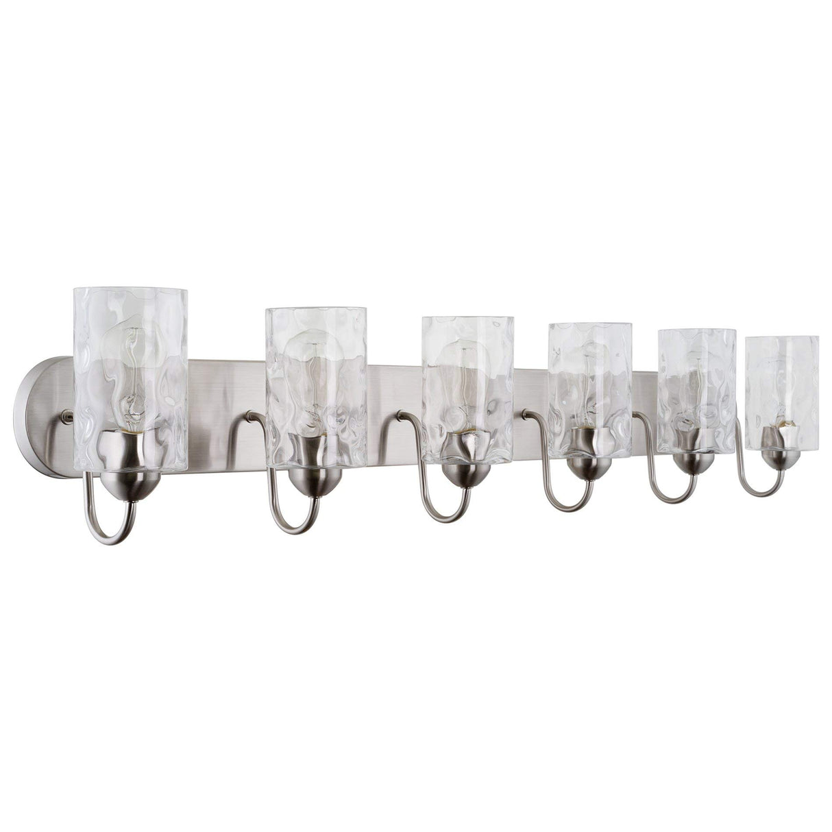 Armada II 48" 6-Light Modern Over Mirror Vanity/Bathroom Light, Hammered Glass Shades