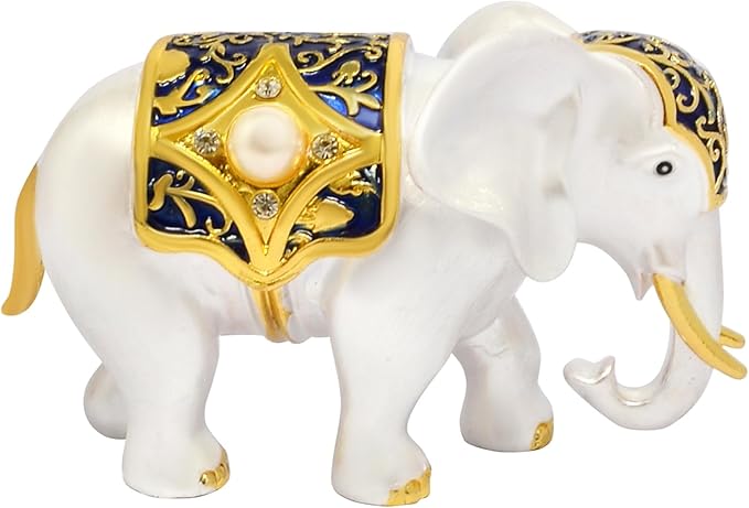 White Luck Elephant Family Prosperity Blessing to Couple Amulet Statue Home Decor