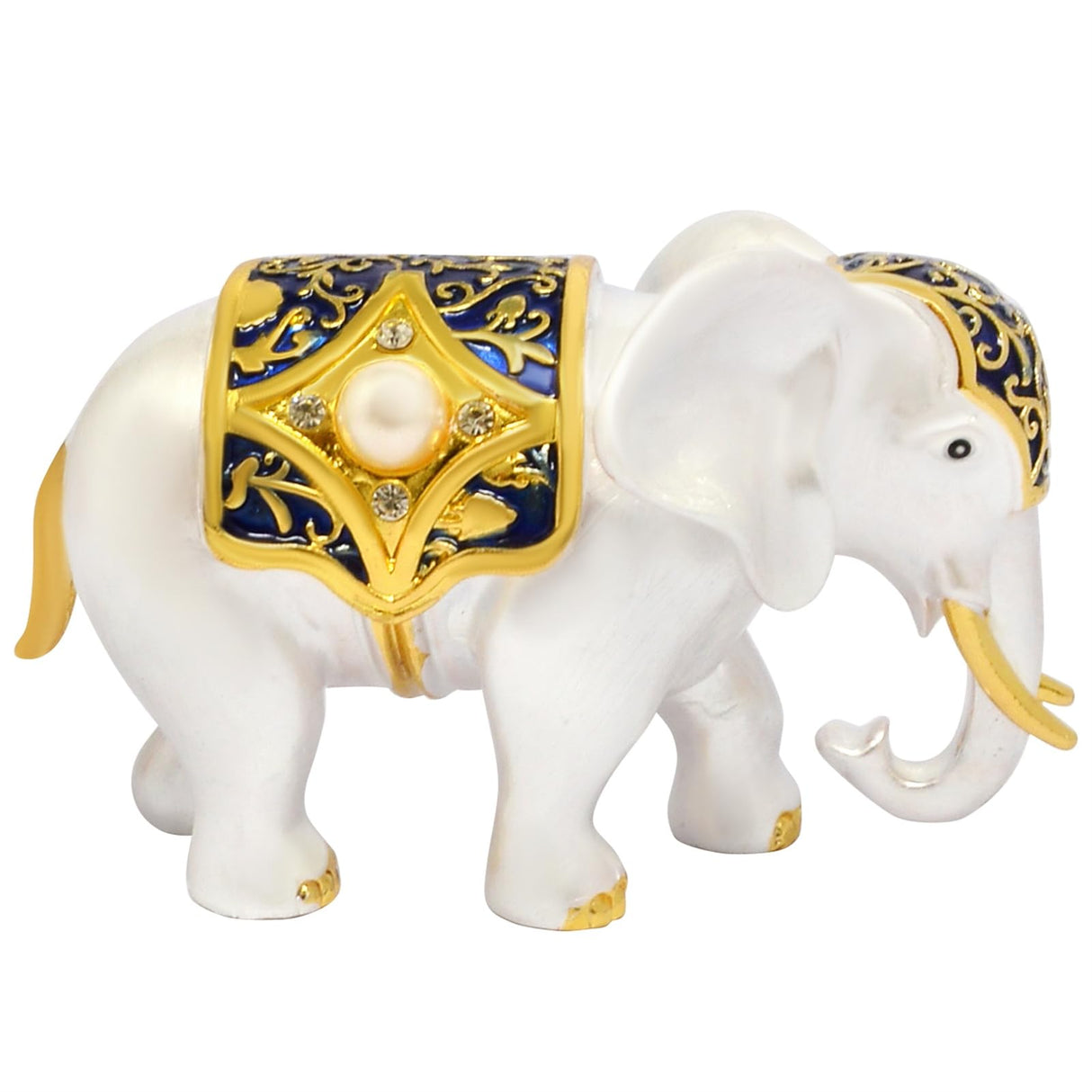 White Luck Elephant Family Prosperity Blessing to Couple Amulet Statue Home Decor