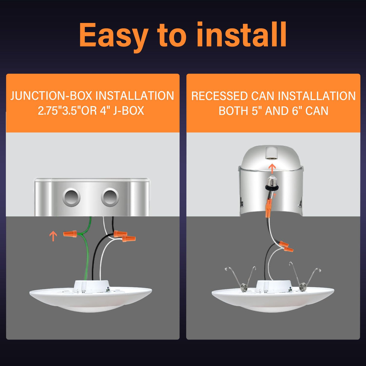 Smart LED Disk Lights 5/6 Inch - RGBWW Color Changing Dimmable Recessed Ceiling Lights (6-Pack)