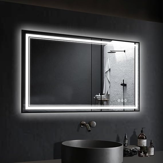 LED Bathroom Mirror with Lights, Frameless