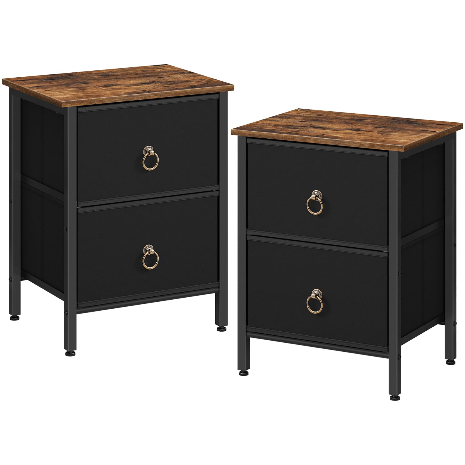 Nightstand Set of 2, 2 Drawer Dresser for Bedroom, Small Night Stand