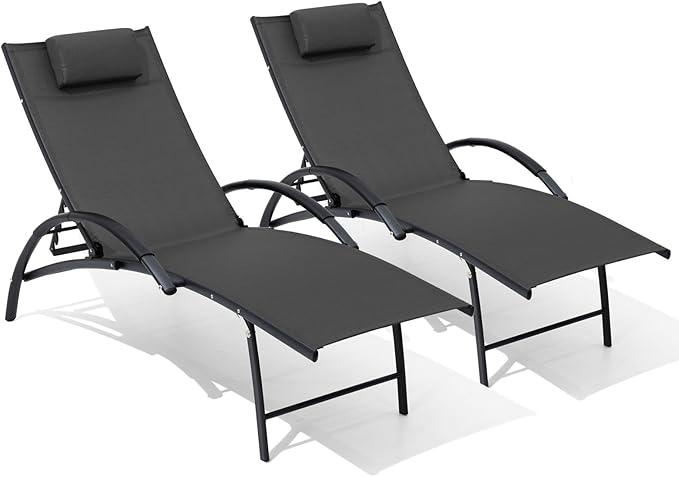 Chaise Lounge Chair Outdoor Set of 2 - Pool Lounge Chair