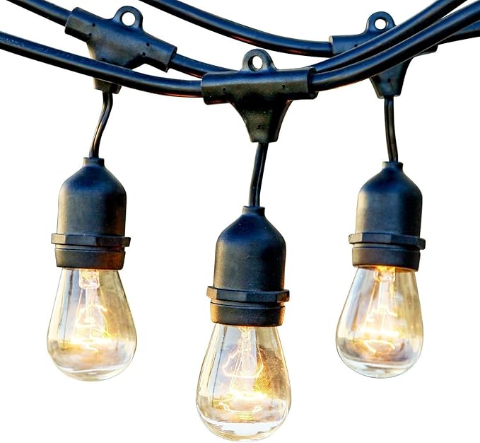 Outdoor String Lights with Hanging Sockets Weatherproof Technology Heavy Duty