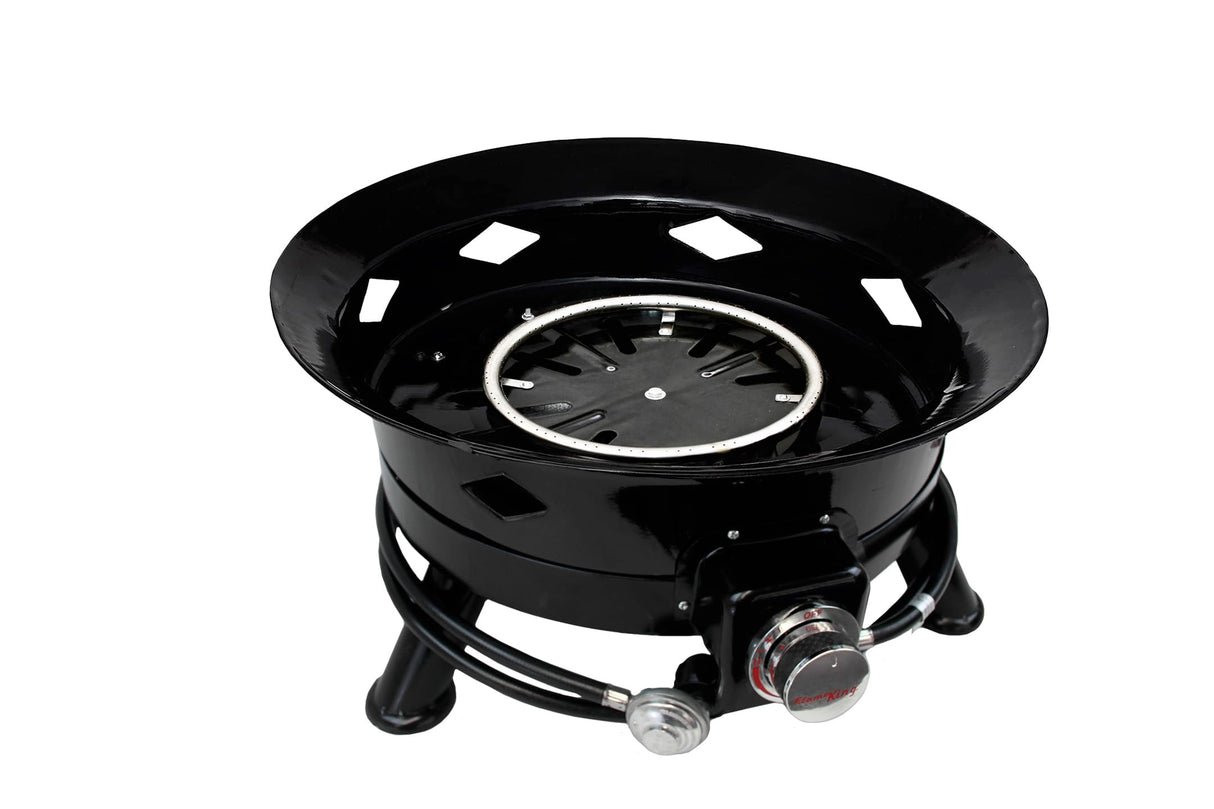 Flame King Smokeless Propane Fire Pit, 24 - inch Portable Firebowl, 58K BTU with Self Igniter, Cover, & Carry Straps for RV, Camping, & Outdoor Living - Bircata