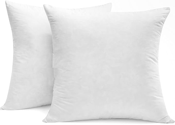 Luxury Goose Down Feather Pillow Inserts - 20x20IN, Double Layered Down-Proof Design