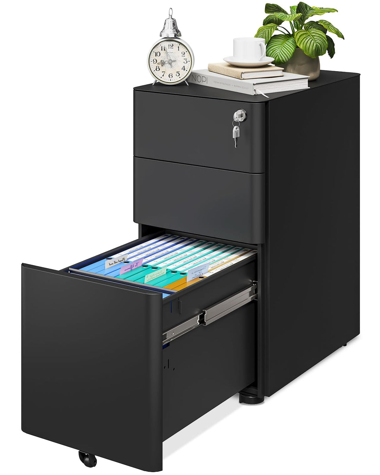 File Cabinet for Home Office, Fully Assembled Filing Cabinet