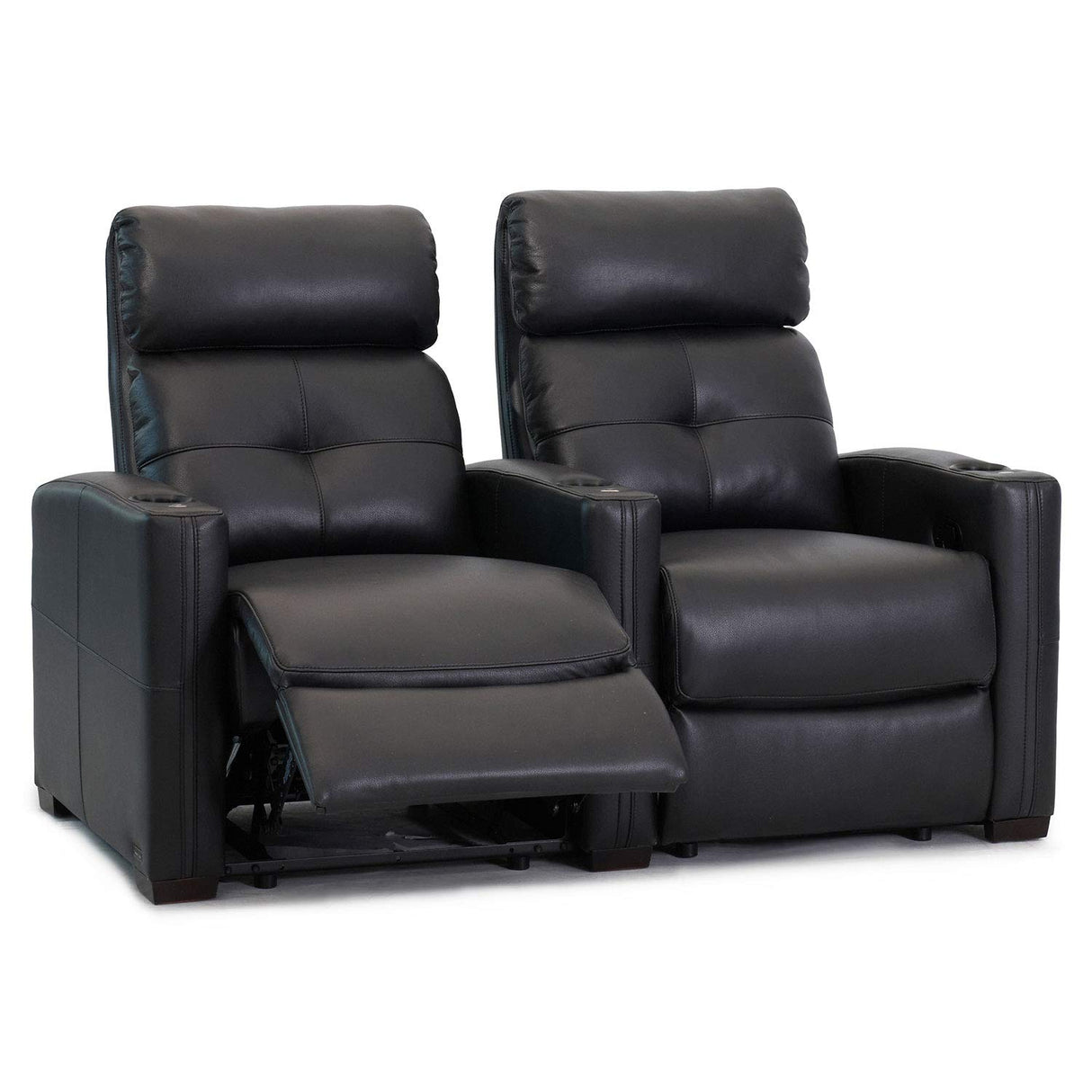 CineLuxe XS850 Manual Recliner Pair – Wall Saver Theater Chairs in Black Bonded Leather