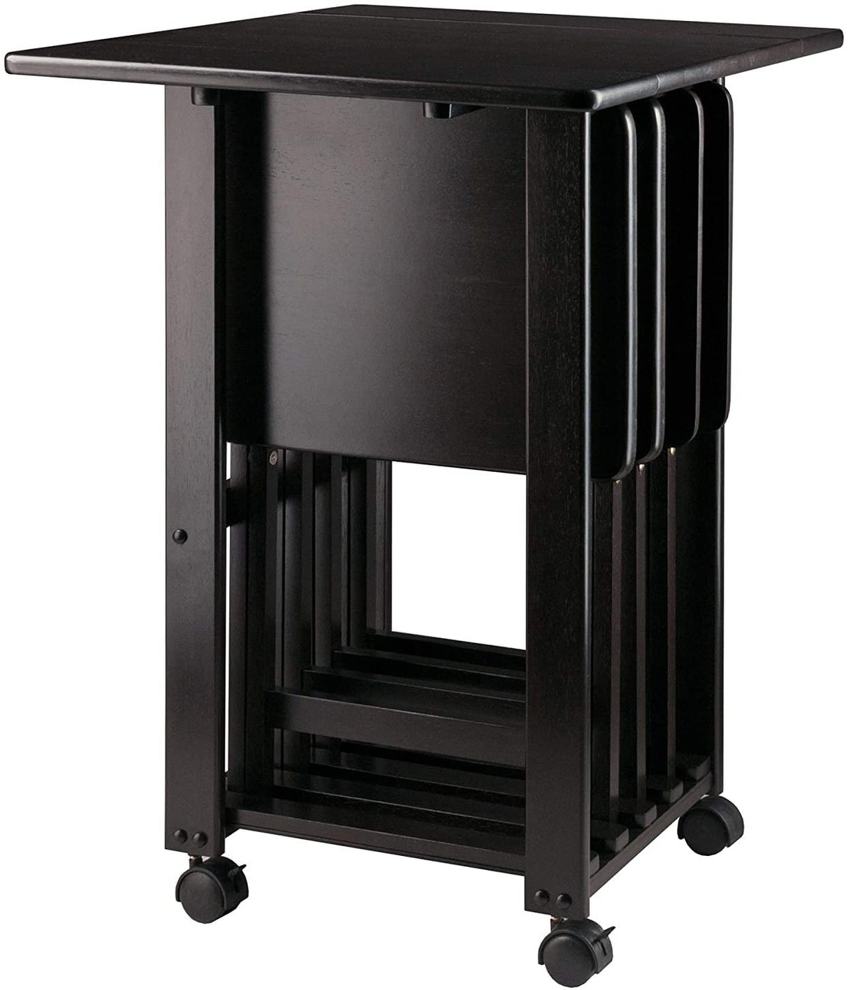 Sophia 5-Piece Folding Snack Tray Set with Storage Stand