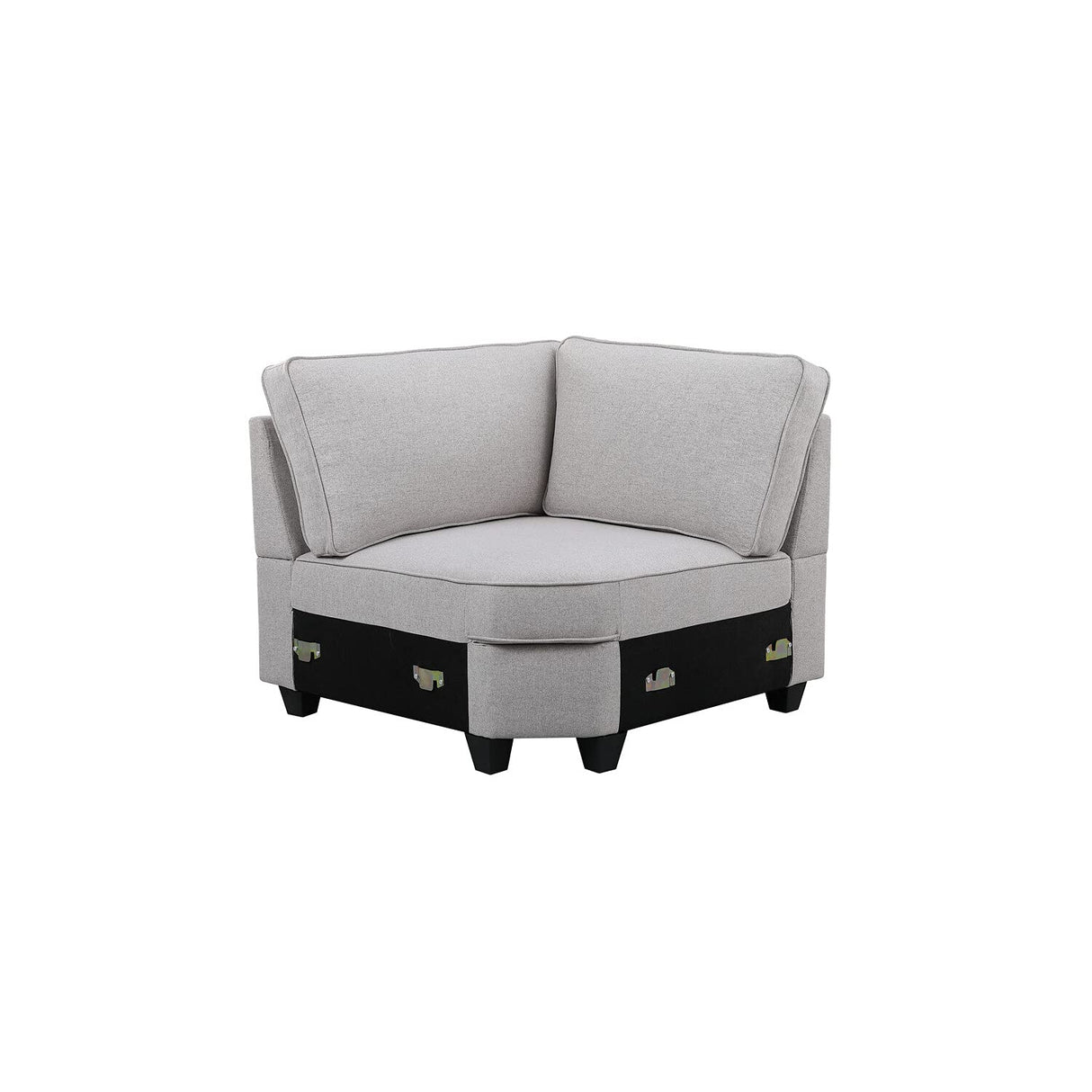 5 Piece Modular L-Shape Sectional Sofa with Ottoman, Dark Gray