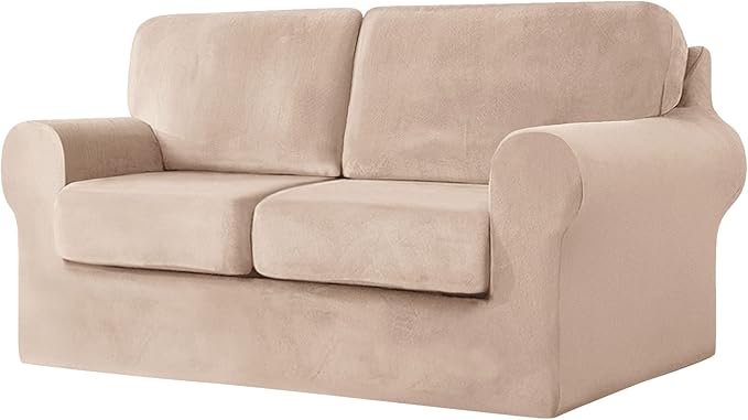 5 Piece Ektorp Loveseat Cover Stretch, for 1 Base Cover, 2 Seat Cushion Covers and 2