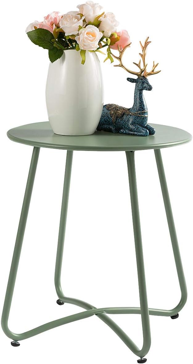 Small Round Patio Metal Side Snack Table