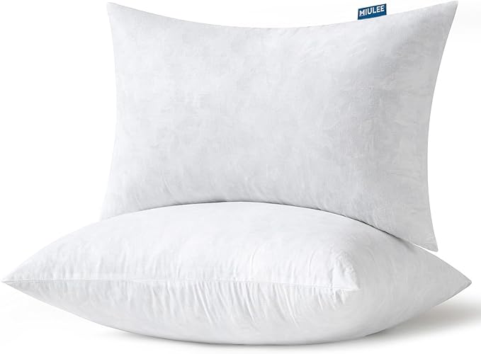 Euro Pillow Inserts 26x26 Inch Set of 2, Polycotton Mix Feather Throw Pillow Inserts