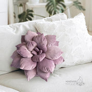 3D Large Succulent Pillow | 17" Soft Purple Leaf Pillow, Flower Shaped Pillow