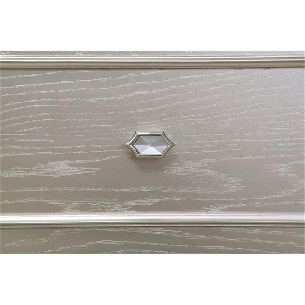 4-Piece Wood California King Bedroom Set Ivory and Silver Oak