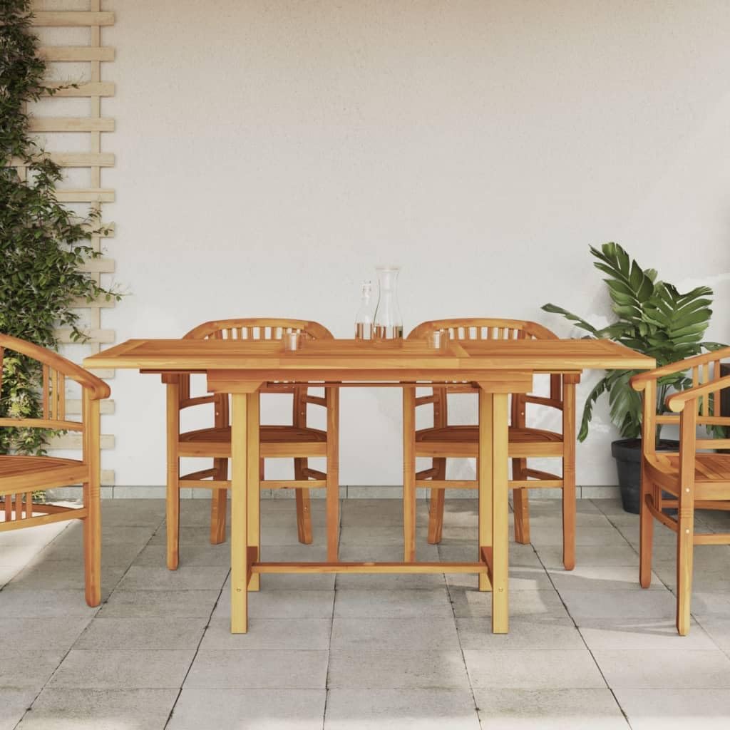 Extendable Teak Patio Dining Table with Parasol Hole