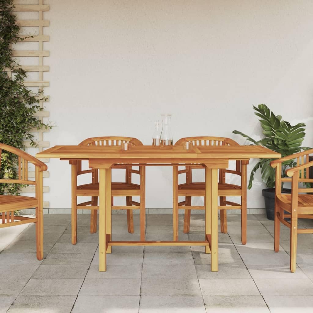 Extendable Teak Patio Dining Table with Parasol Hole
