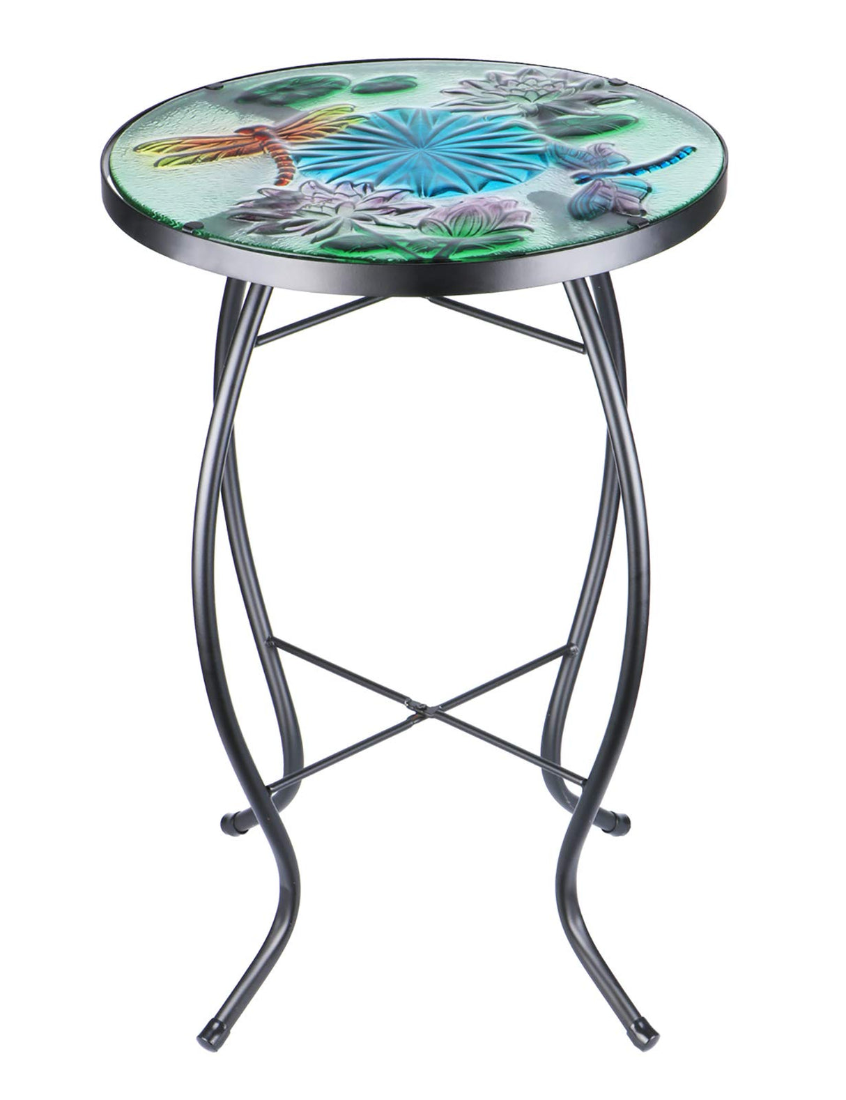 Mosaic Patio Side Table Outdoor Accent Table Bistro Coffee Table Plant End Table