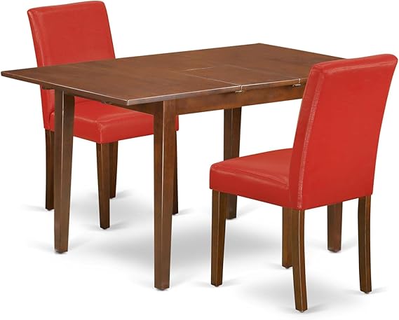 5-Piece Mahogany Dining Table Set with Butterfly Leaf