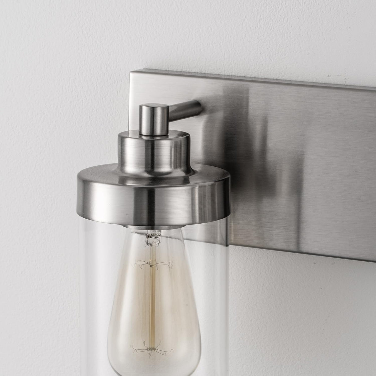 22" 3-Light Modern Bathroom Vanity Light with Clear Glass Shades Brushed Nickel Vanity Lighting