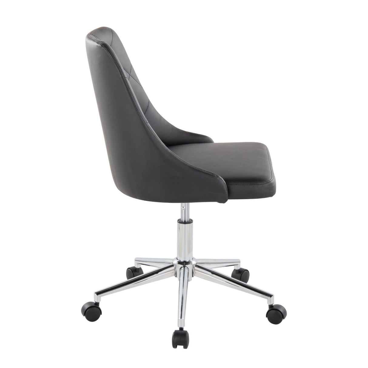 Ergonomic Gray Leather Home Office Chair with Back Support 360° Swivel Adjustable Height Wheels Ideal for Work Gaming Relaxation Modern Design for Comfort and Style
