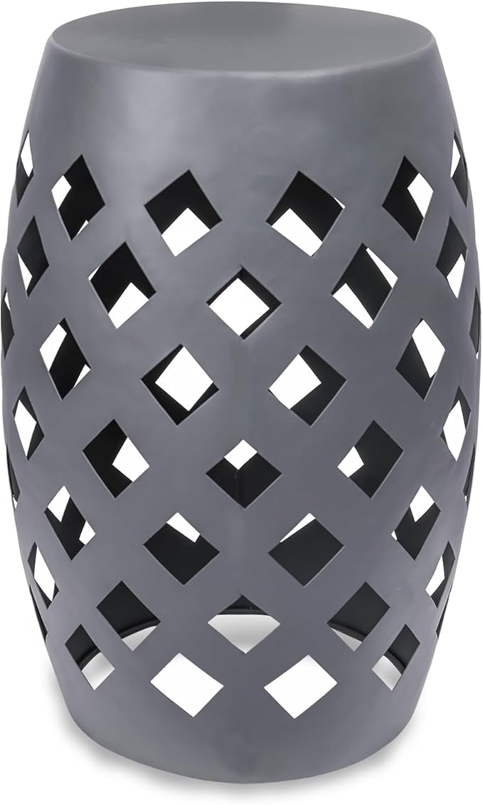 Outdoor Lace Cut Iron Side Table,Patio Garden Stool Coffee End Table Nightstand