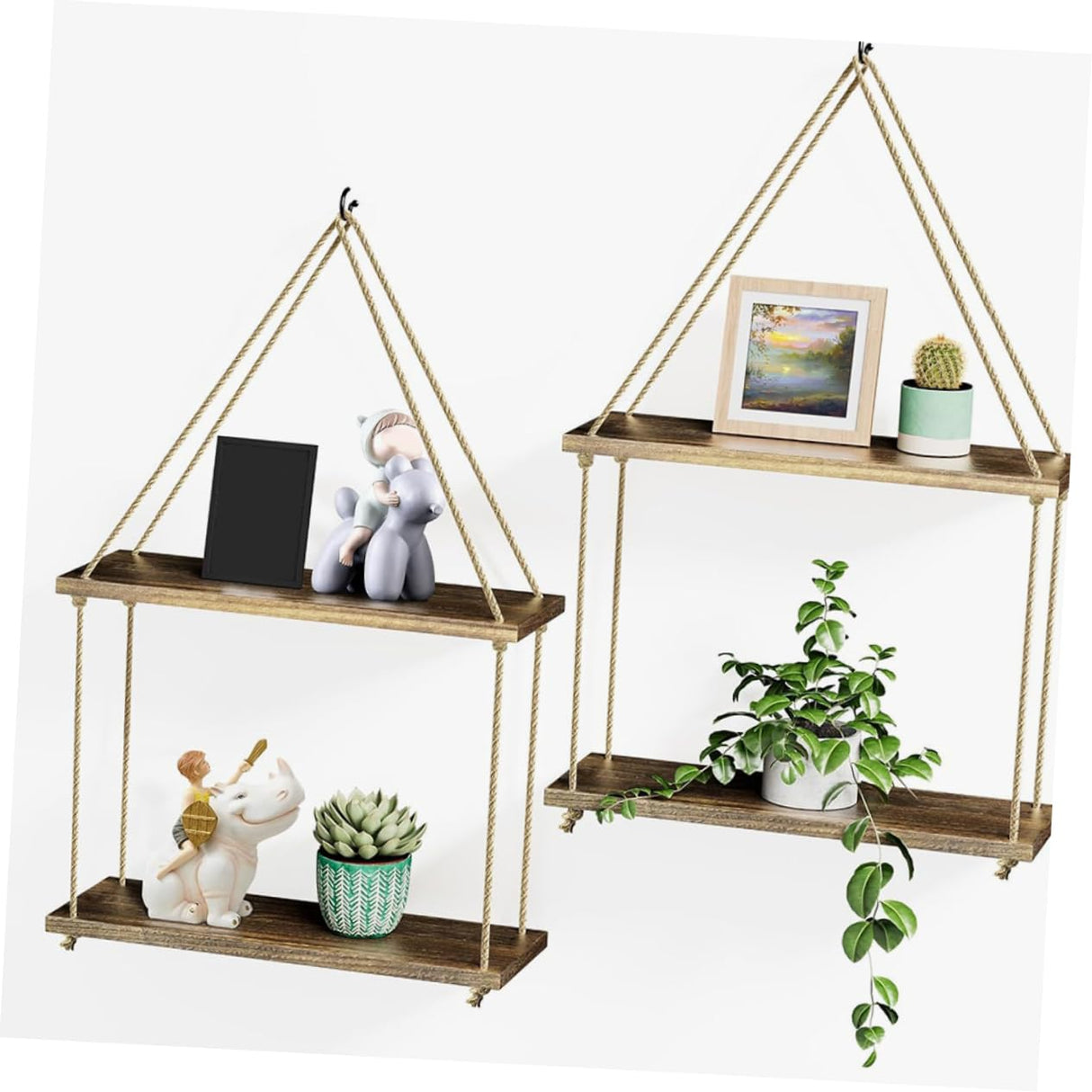 1 Set Rope Hanger Hanging Shelf for Plants Hanging Shelves for Wall Fower Floating Shelves