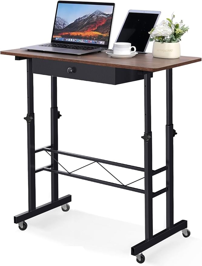 Small Standing Desk Adjustable Height Small Computer Desk Mobile Portable
