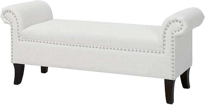 Hayes Armed Fabric Storage Bench