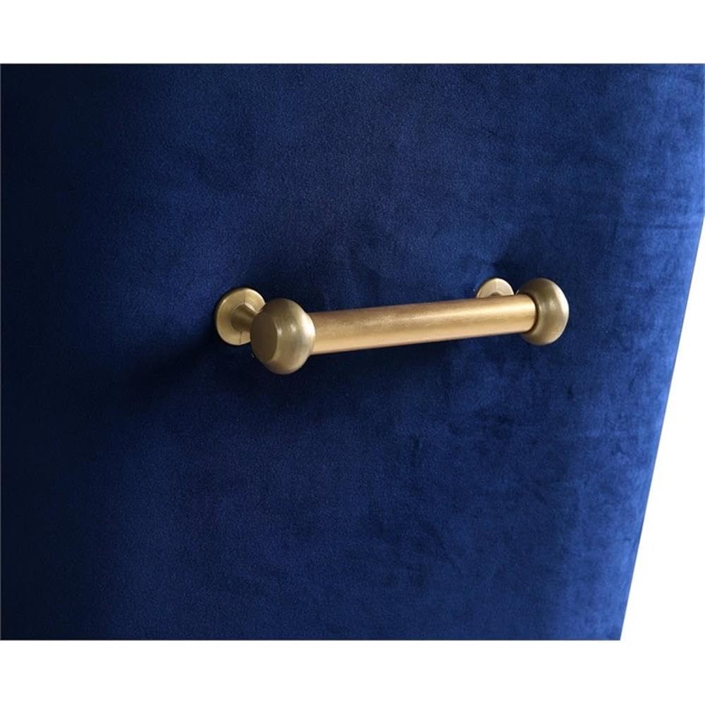 The Beatrix Collection Modern Style Living Room Velvet Upholstered Side Chair, Navy