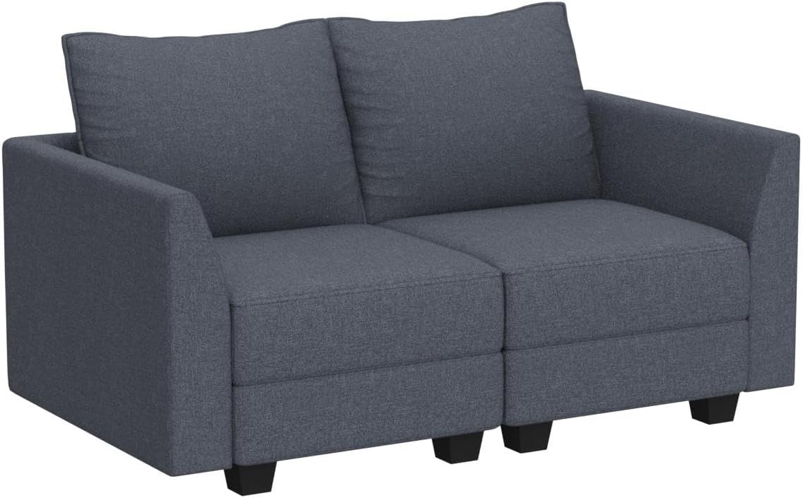 Modern Loveseat Polyester Fabric Loveseat Sofa for Small Space Modular Sofa with Storage Seat