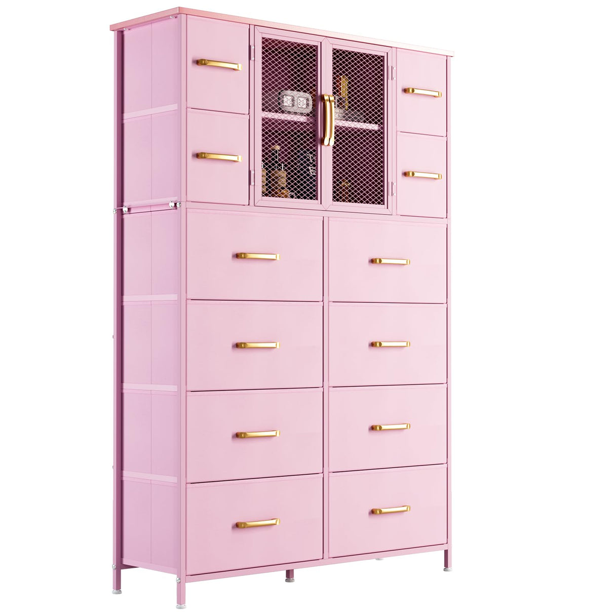 56.7' Tall Dresser, Dresser Chests of Drawers with 12 Storage Drawers,Fabric Dresser