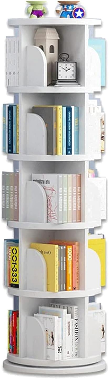 Rotating Bookshelf Modern Floor Bookshelf Eco-Friendly Solid Wood 360° Display Rack Bookcase