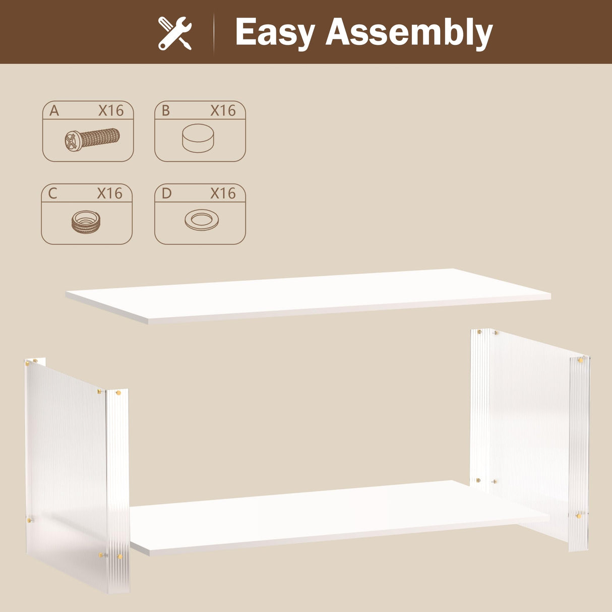 2-Tier White Coffee Table Modern, Small Wooden Coffee Table with Storage Shelf
