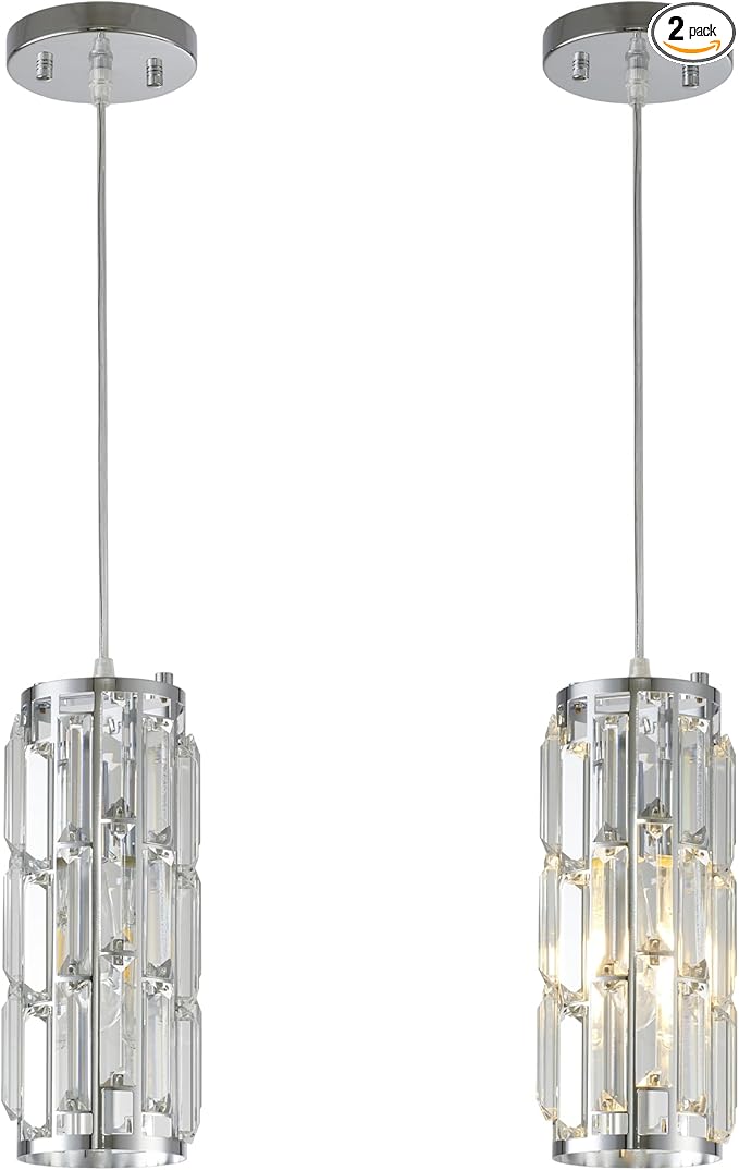 2 Pendant lamp Modern Pendant lamp, Mini Crystal Pendant lamp