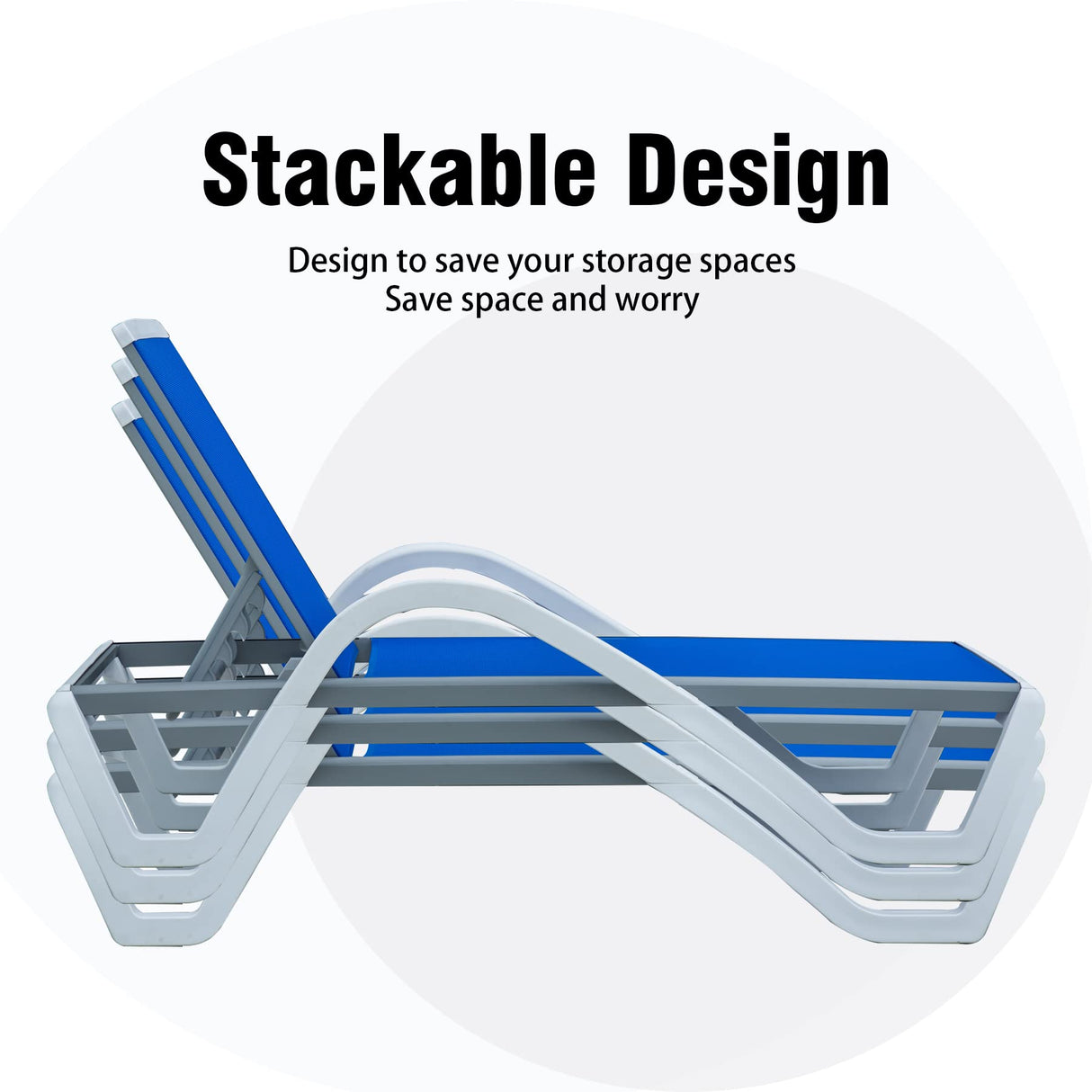 Patio Chaise Lounge Adjustable Aluminum Pool Lounge Chairs