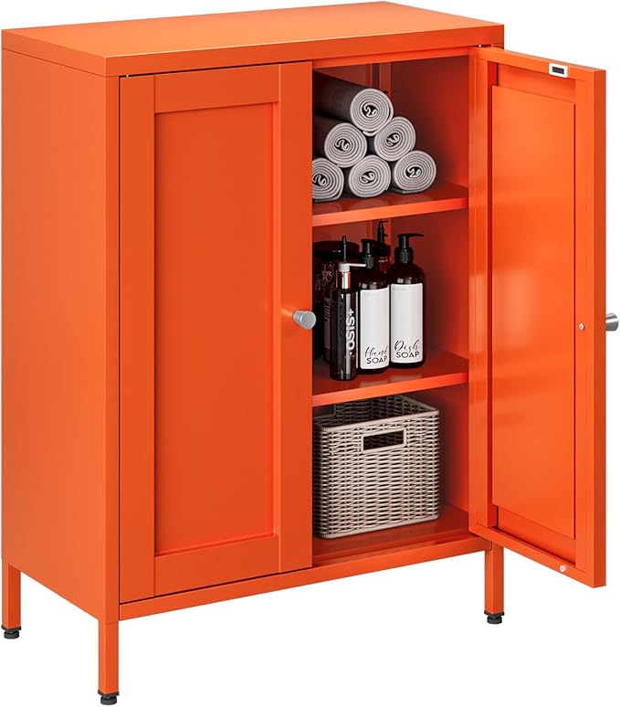Bathroom Floor Storage Cabinet,Metal Storage Sideboard