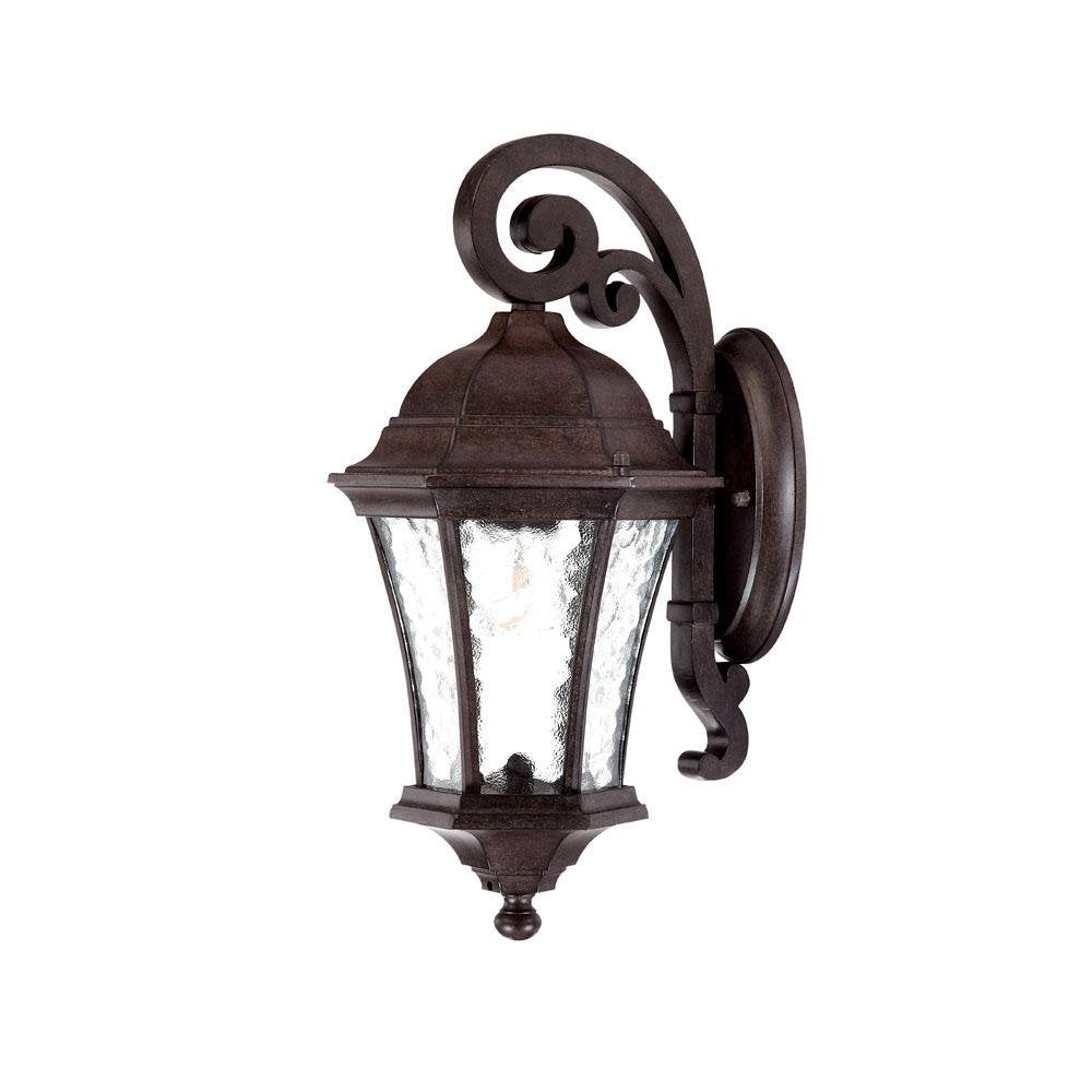 Waverly Collection 1-Light Wall Mount Outdoor Light Fixture, Black Coral