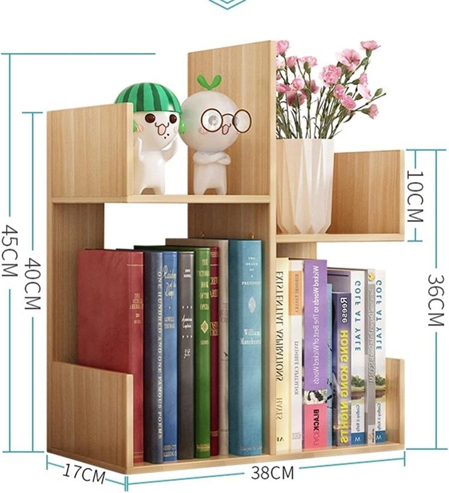 EESHHA Desktop Bookshelf Simple Bookshelf Multifunctional Bedroom Bookcase Creative Economical Multi-Layer Book Cabinet with Drawer