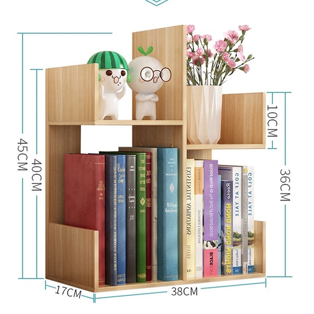 EESHHA Desktop Bookshelf Simple Bookshelf Multifunctional Bedroom Bookcase Creative Economical Multi-Layer Book Cabinet with Drawer